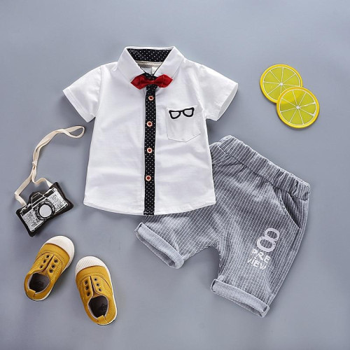 boys casual short sleeve T shirt + shorts set