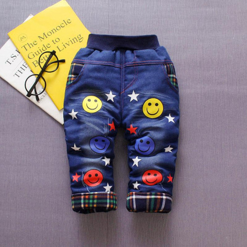 boys cartoon pants winter thicken trousers