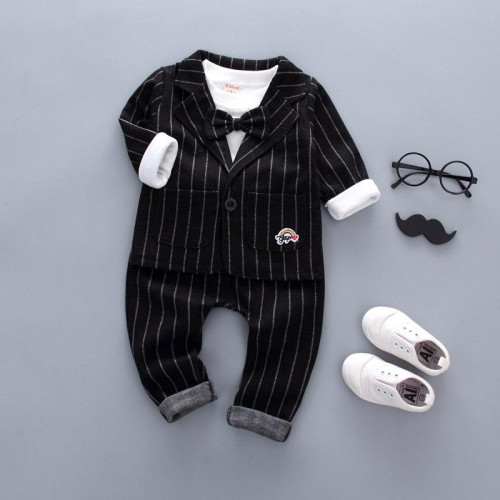 boys coat+t shirt+pants party set