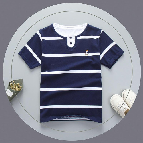 Summer boys short sleeve stripe t shirts