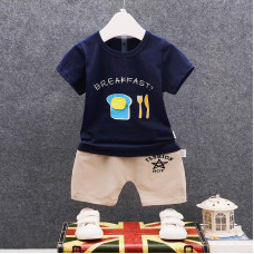 boys casual t shirts+shorts sets