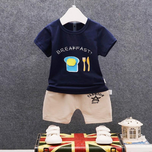 boys casual t shirts+shorts sets