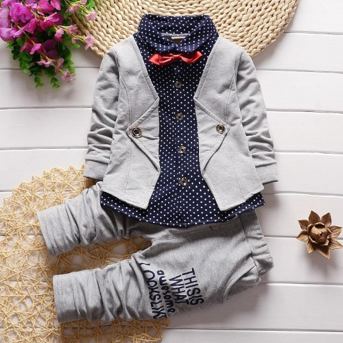 boys BibiCola Spring autumn shirts+pants sets