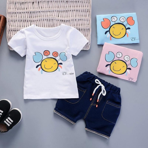 boys cartoon t shirt + shorts sets