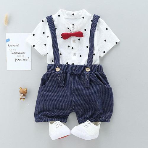 boys summer t-shirt+bib pants sets