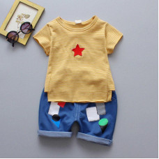 boys summer cotton t shirt+shorts sets