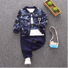 boys long sleeve coat+t shirt+pants set