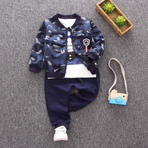 boys long sleeve coat+t shirt+pants set