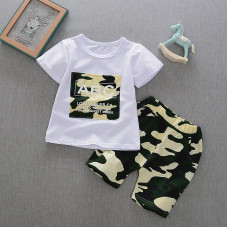 boys cotton shorts sleeve t shirt+shorts sets