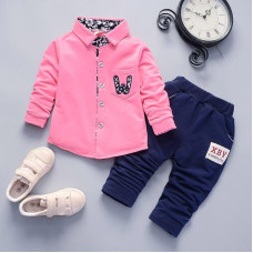 boys cotton coats+pants party sets