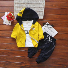 boys hooded jacket+t shirt+pants set