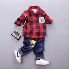 boys long sleeve shirts+pants casual sets