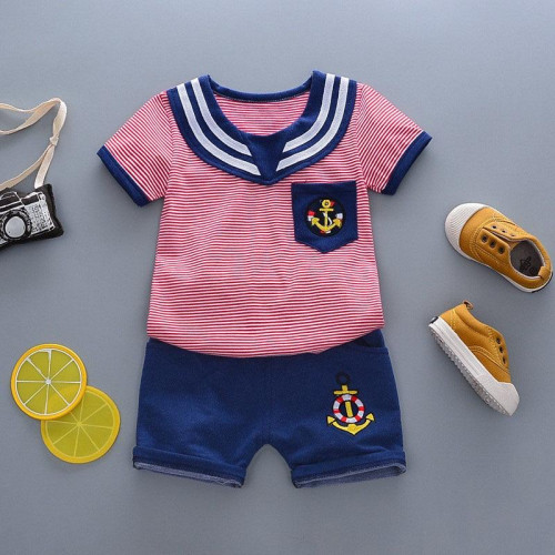 summer boys short sleeve T shirt+shorts sets