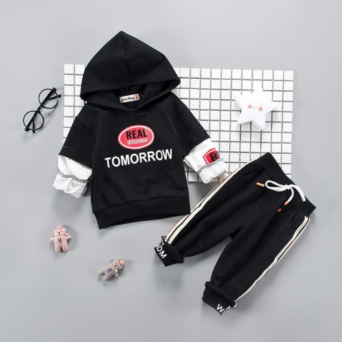 girls boys hooded t shirt pants casual sets