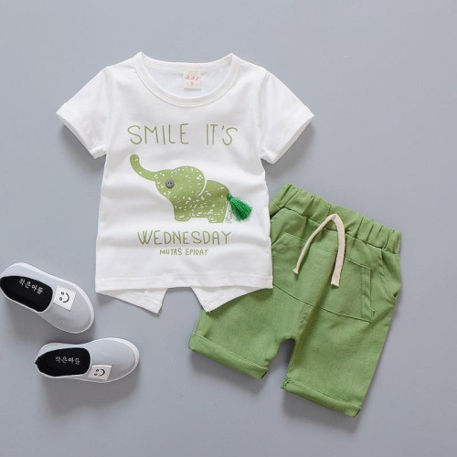 summer boys girls short sleeve T shirt+shorts sets