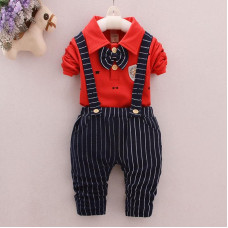 boys cotton long sleeve shirt Top+pants set