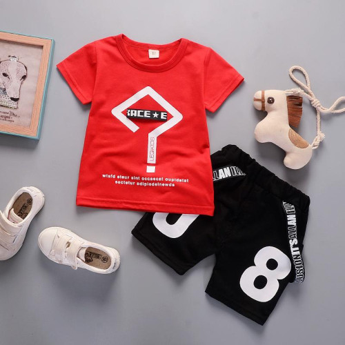 boys summer t shirt+shorts set