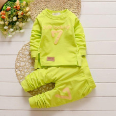 boys girls long sleeve tops tshirt+pants set