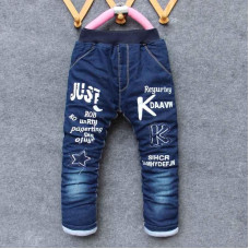 boys winter thick casual jeans pants