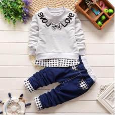 boys long sleeve shirt+pants set