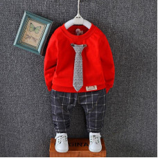 boys casual shirt+pants 2 pcs set