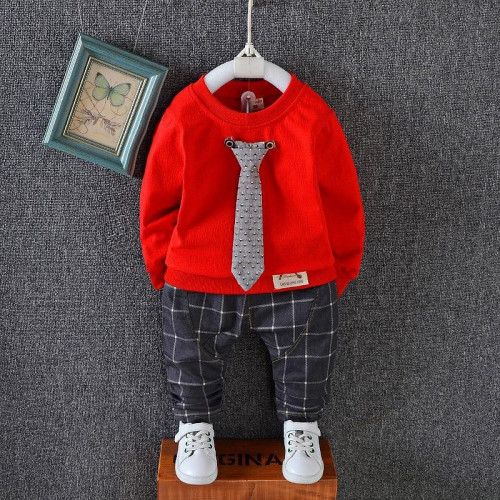 boys casual shirt+pants 2 pcs set