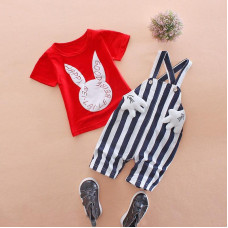 summer boys tops t shirt+ overalls pants sets