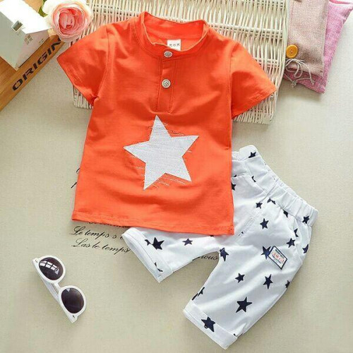 summer boys short sleeve T shirt+shorts sets