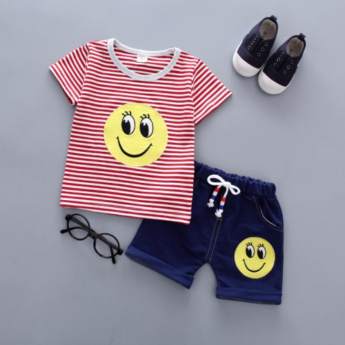 summer casual boys T shirt+shorts set