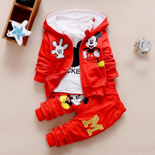 Boys Hoodies Jackets Coat + Long Sleeve T Shirt + Infant Pants sets