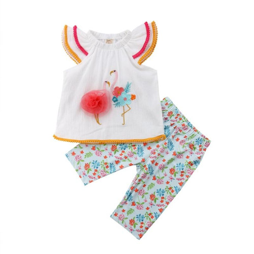 Girls Summer Tops Pants 2pcs sets