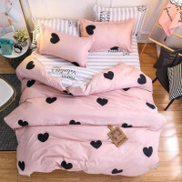 Cartoon Bedding Plaid Plant Printed  duvet cover bedding set