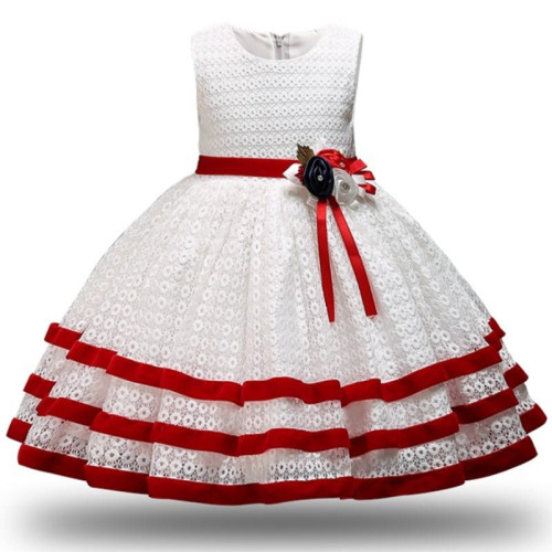 Girls Cake Tutu Lace Party Dress