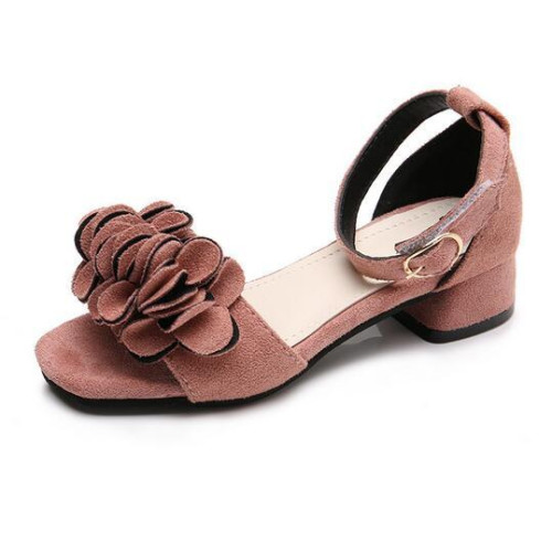 Children's sandals girls high heels flowers shoes