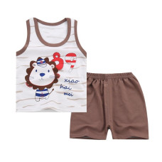 Summer boys girls sleeveless t shirt+shorts set