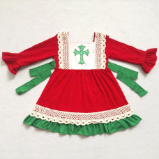 girls Christmas Cross Holiday Children Dress