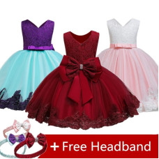 Girls Christmas party Princess Sleeveless Dress