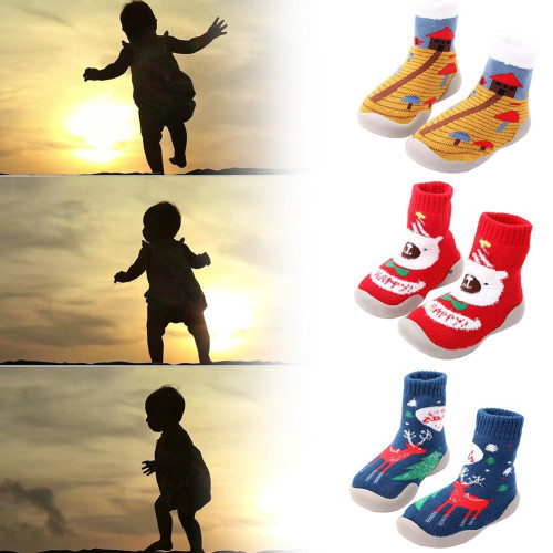 boy girls Christmas Non-silp Cotton Winter Shoes