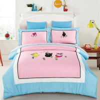 cartoon embroidery duvet bedding set