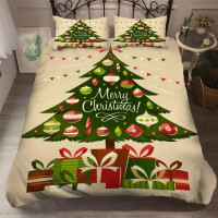 Fanaijia 3D Red Christmas duvet cover bedding set