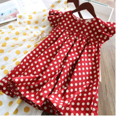 Girls Casual Fashion Style Sleeveless Dot Design Dresses