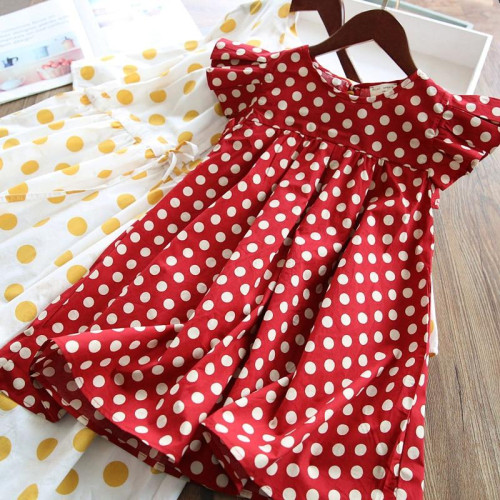 Girls Casual Fashion Style Sleeveless Dot Design Dresses