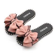 Girls Fashion Big Bow Soft Bottom Slippers