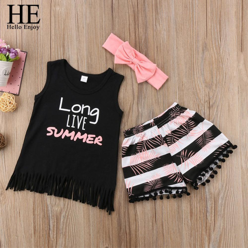 Girls Summer Sleeveless Top+Shorts set