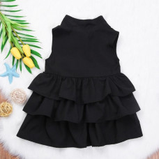 Girls summer Sleeveless Ruffled  Dress