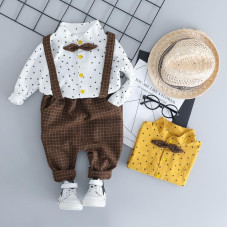 Boys Gentleman Style Shirt Bib Pants sets