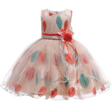 girls sleeveless Lace Petal party Dress