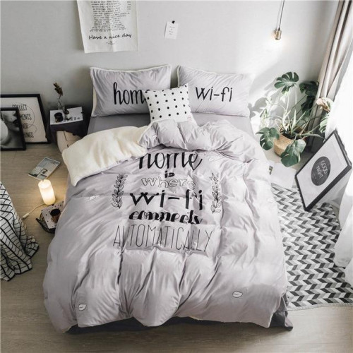 Words printed duvet cover bedding sets