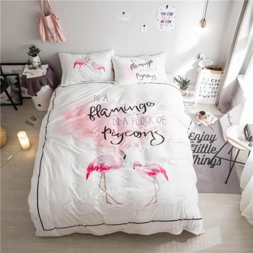 flamingo printed duvet cover bedding sets