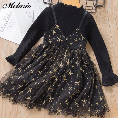 girls Melario Cute Flower Long Sleeve Autumn Princess Dresses